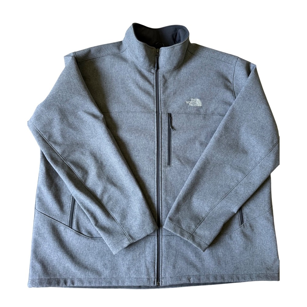 The North Face Softshell Jacket Mens WindWall Full Zip Gray XXXL